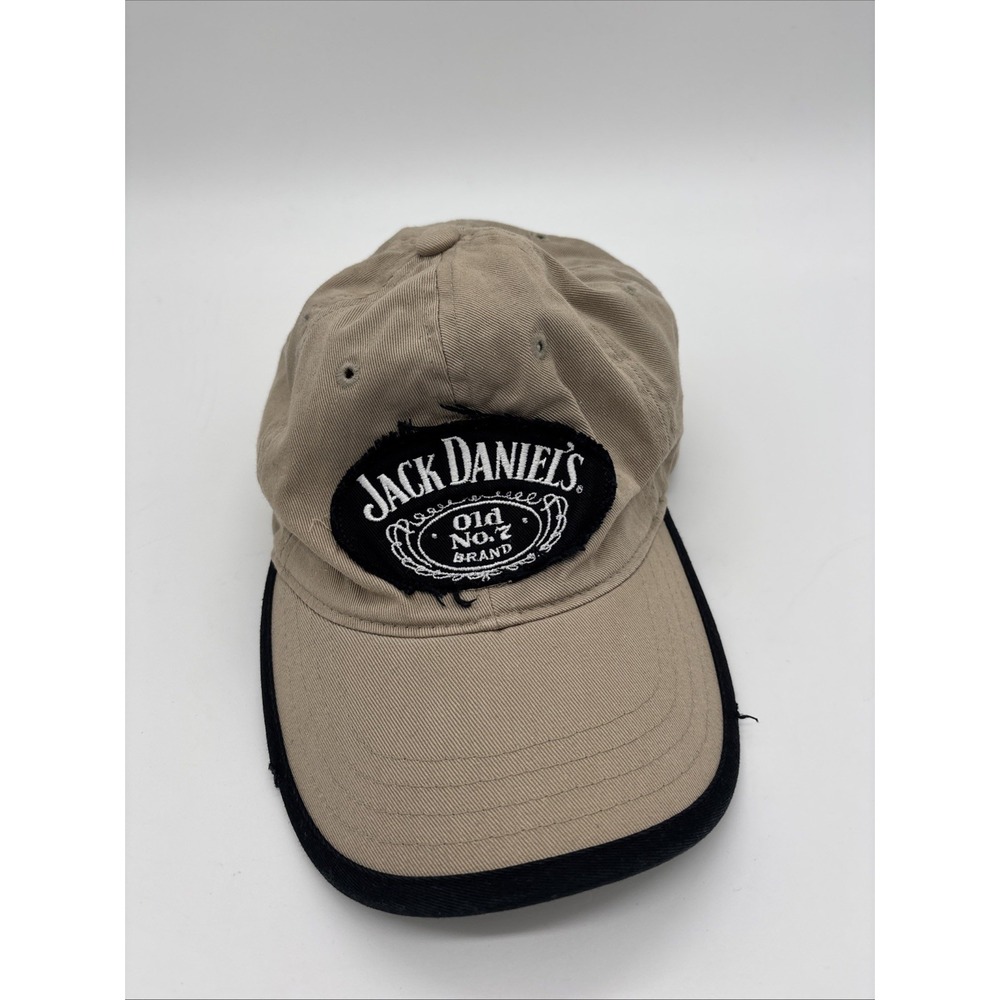 Jack Daniels Old No. 7 Distressed Bill Strap Back Hat - Khaki EUC